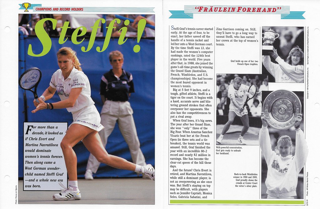 1989-91 Newfield Sports Pages - Champions and Record Holders - Graf, Steffi
