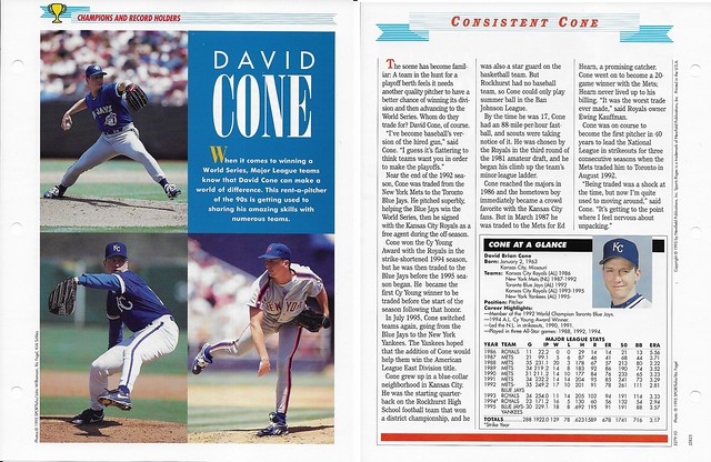 1995 Newfield Sports Pages - Champions and Record Holders - Cone, David