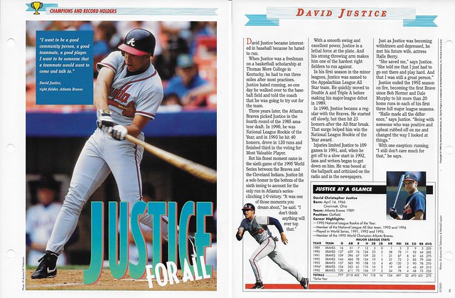 1996 Newfield Sports Pages - Champions and Record Holders - Justice, Dave