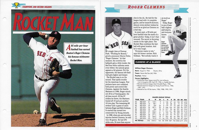 1994 Newfield Sports Pages - Champions and Record Holders - Clemens, Roger