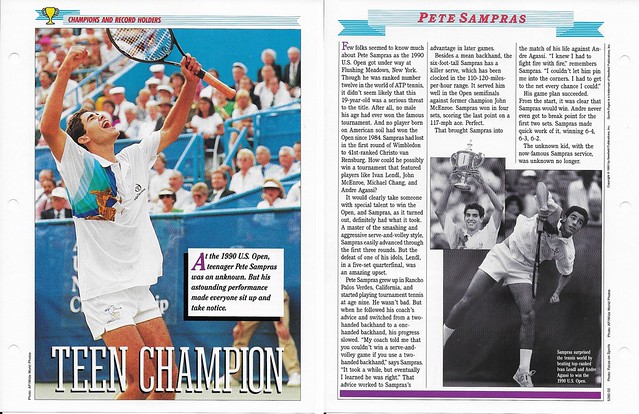 1989-91 Newfield Sports Pages - Champions and Record Holders - Sampras, Pete