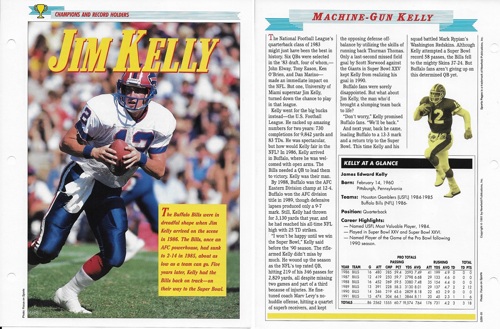 1989-91 Newfield Sports Pages - Champions and Record Holders - Kelly, Jim