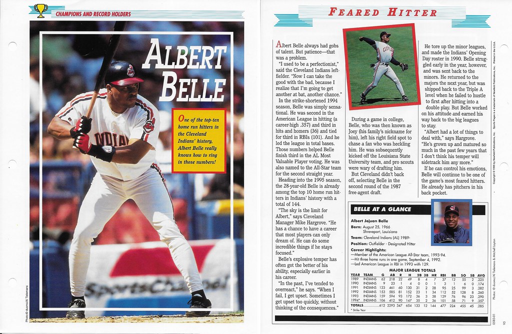1995 Newfield Sports Pages - Champions and Record Holders - Belle, Albert