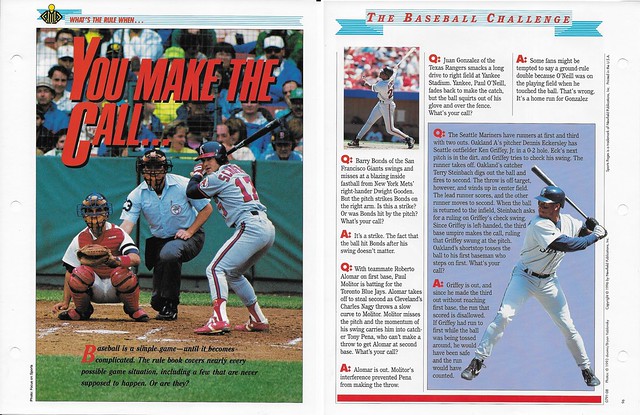 1996 Newfield Sports Pages - Whats the Rule When - Griffey Jr, Ken - Bonds, Barry