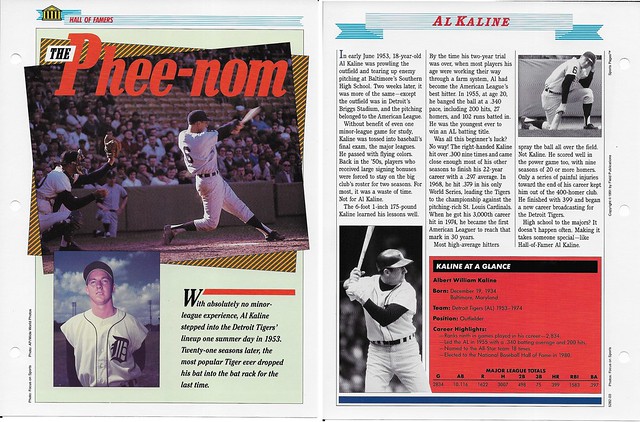 1989-91 Newfield Sports Pages - Great Moments in Sports - Kaline, Al