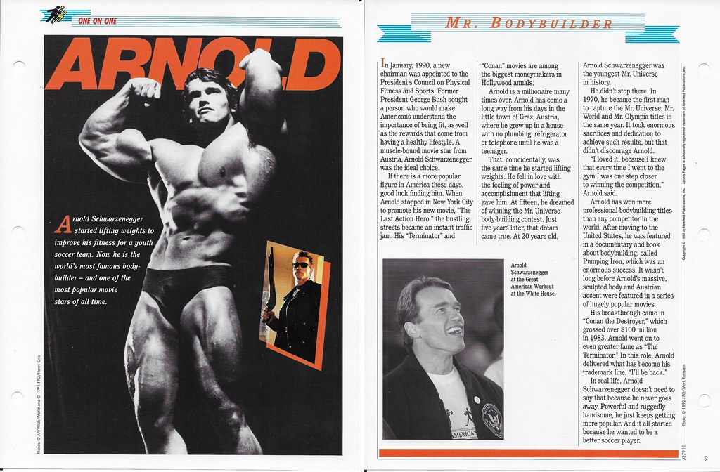 1993 Newfield Sports Pages - One on One - Schwarzenegger, Arnold