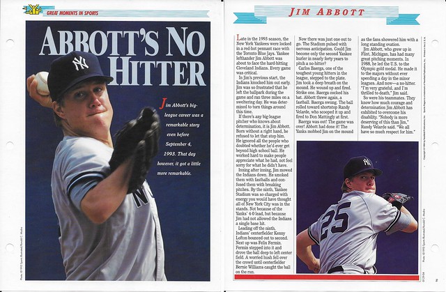 1996 Newfield Sports Pages - Great Moments in Sports - Abbott, Jim