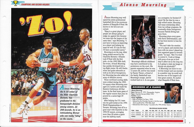 1995 Newfield Sports Pages - Champions and Record Holders - Mourning, Alonzo