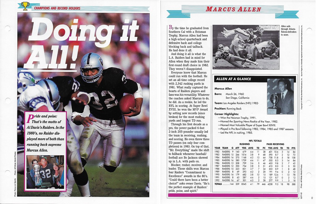 1993 Newfield Sports Pages - Champions and Record Holders - Allen, Marcus