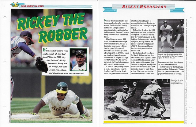 1993 Newfield Sports Pages - Great Moments in Sports - Henderson, Rickey