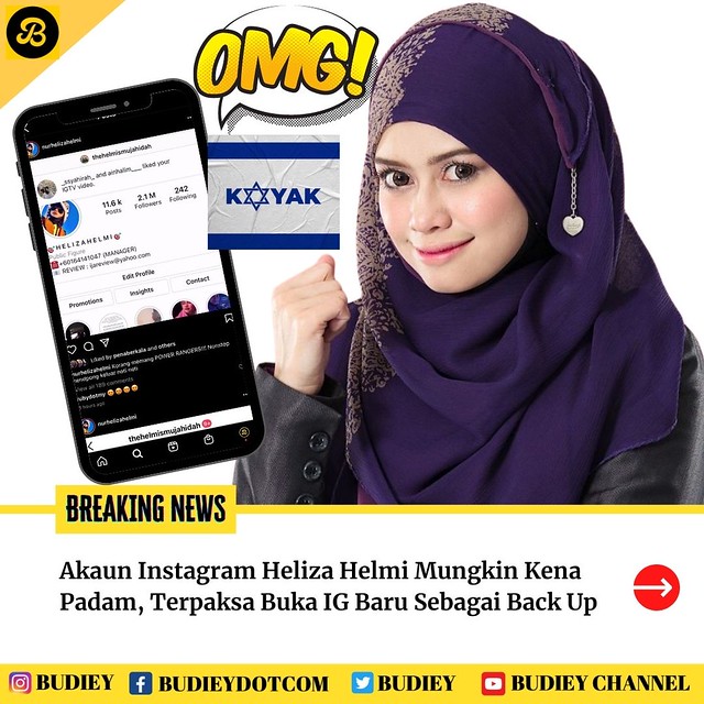 Akaun Instagram Heliza Helmi Mungkin Kena Padam, Buka Ig Baru Sebagai Back Up