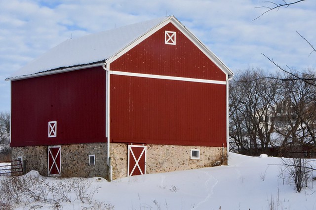 Wisconsin barn in winter