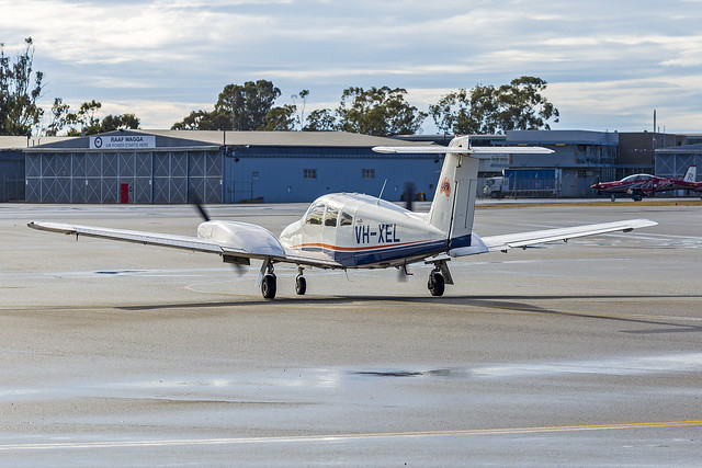 Australian Airline Pilot Academy (VH-XEL) Piper PA-44-180 Seminole taxiing at Wagga Wagga Airport