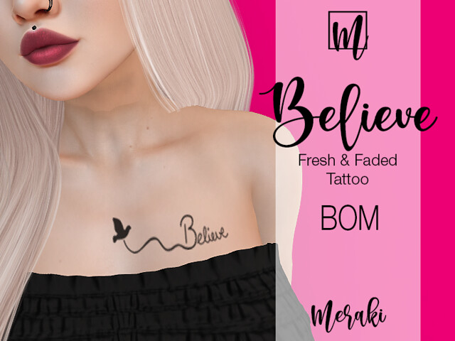 Meraki – Believe BOM Collar Tattoo