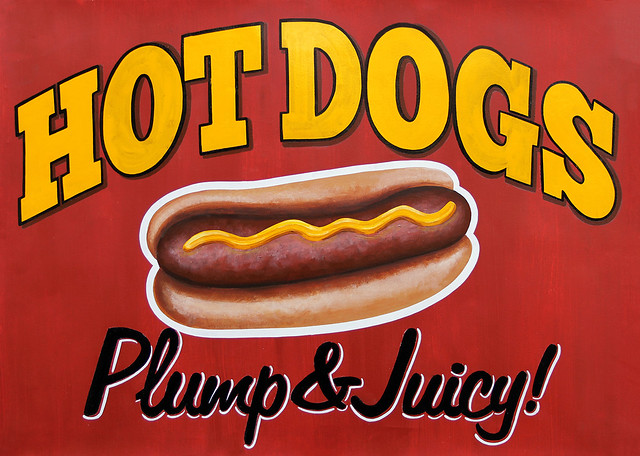 New sign painting - Fairground food, Hot dog sign