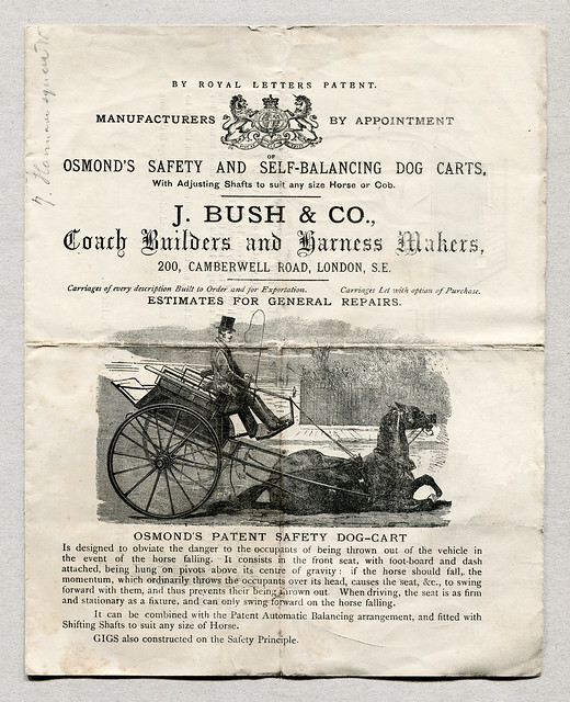 Werbefaltblatt des Kutschenbauers J. Bush &  Co. in London, Seite 1