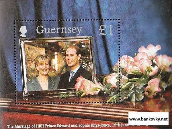 Známky Guernsey 1999 Kráľovská svadba hárček MNH