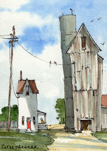 Serious shadow | Little 2.5 x 3.5 inch watercolor | Peter Sheeler | Flickr
