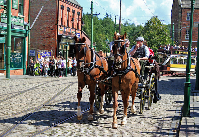 Horses & Carriage arr Beamish Town  Aug'17