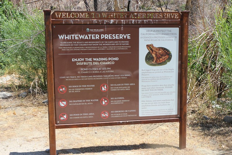 Welcome sign at the Whitewater Preserve