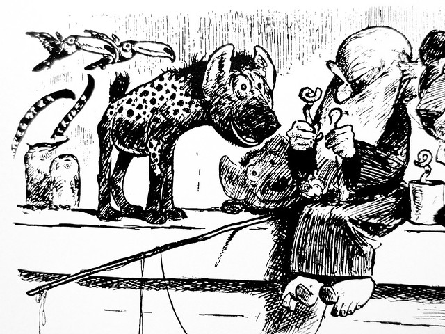 Drawings of T S Sullivant Book - Hyena cartoon 7391