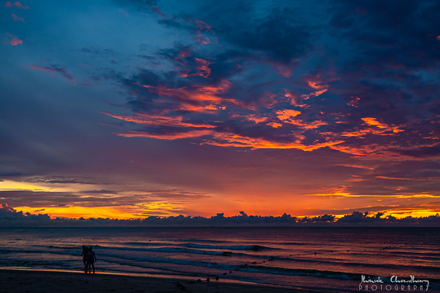 Breaking dawn over Kota Kinabalu beach