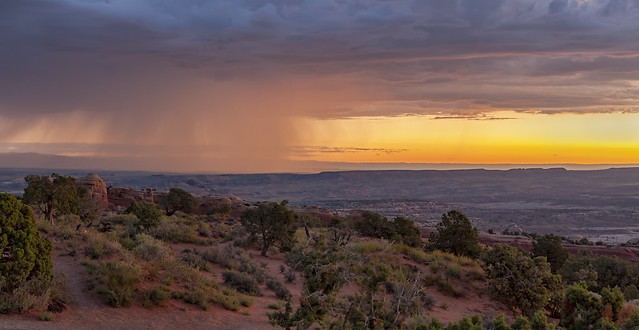 *Morning thunderstorm over Arches National Park*