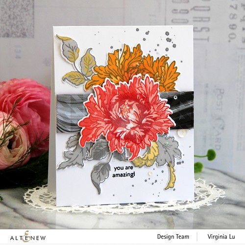 0525-2021-MejesticBouquet Stamp& Die Bundle-Angled Mosaic 3D Embossing Folder-Poured Acrylic Paper Pack-002