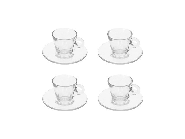 Set 4 tazze cappuccino vetro 280ml macchine caffè, offerta vendita online