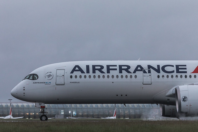 Air France Airbus A350 landing at CDG
