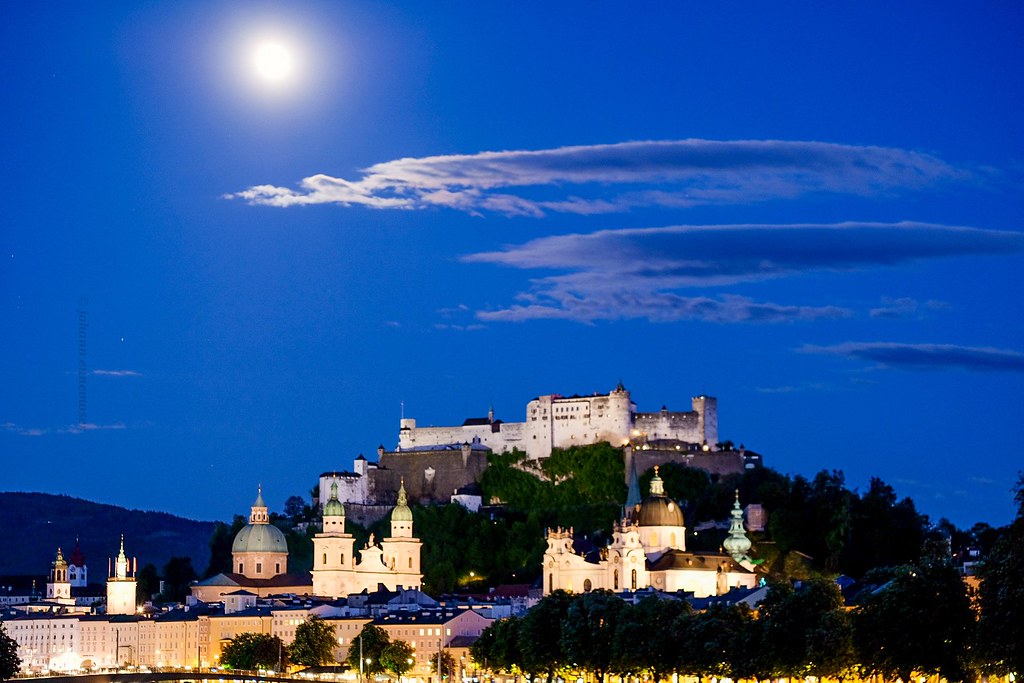 Full moon over Salzburg