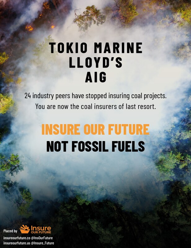 2021-05-27 - Actions calling on AIG, Lloyd's and Tokio Marine to exit coal now