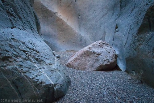 Rocks in the first slot of Upper Fall Canyon, Death Valley National Park, California