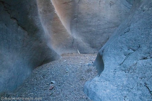 Sculpted walls of the first slot in Upper Fall Canyon, Death Valley National Park, California