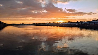 Preston Docks dusk reflections
