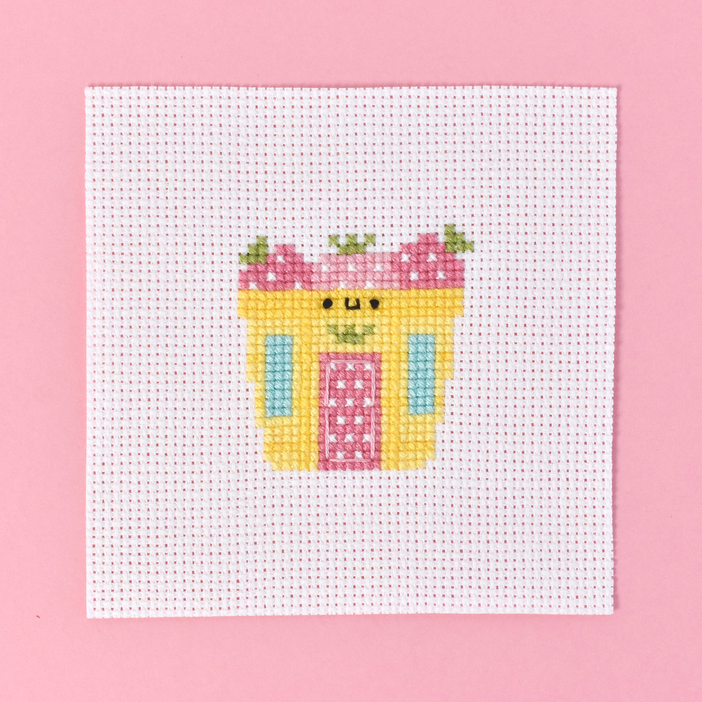 Sweet Strawberry House Cross Stitch