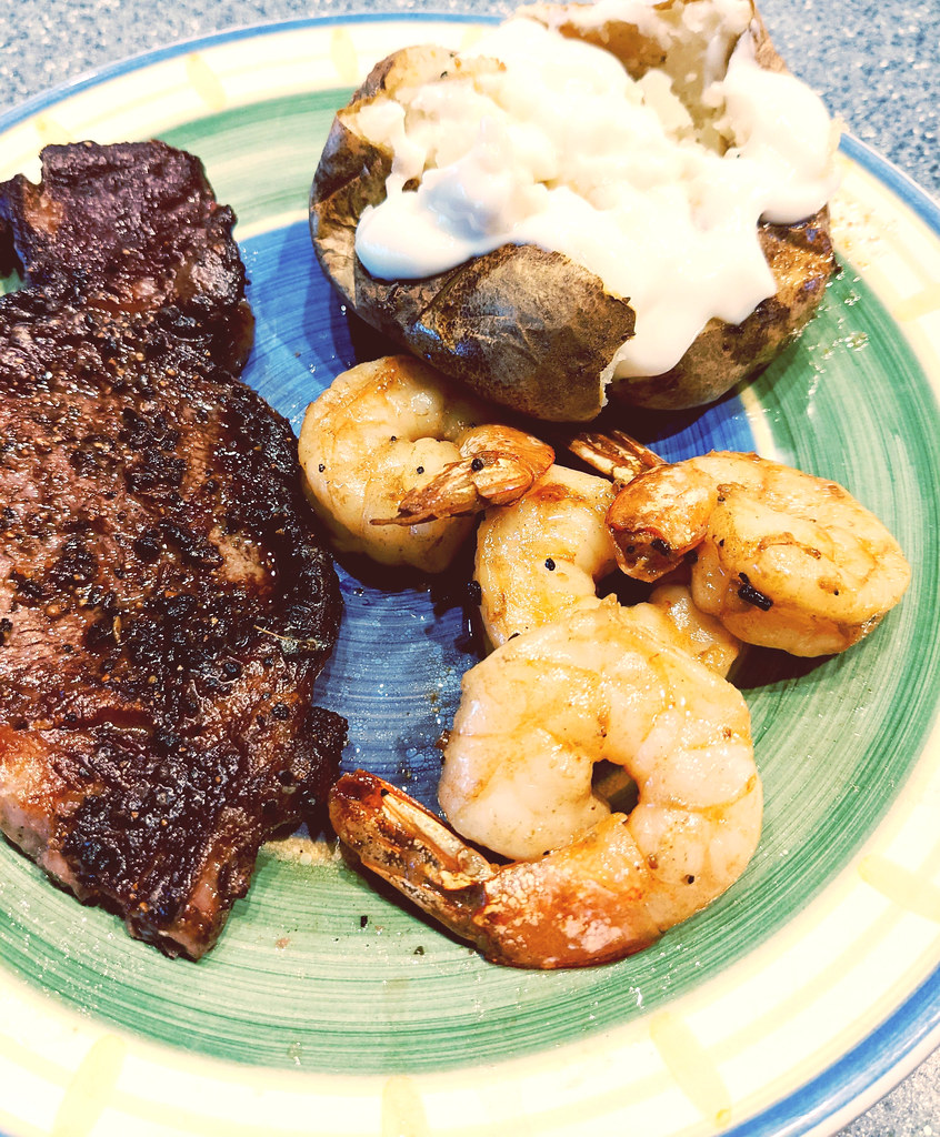 Steak & Shrimp | Cooked in my favorite Carbon Steel skillet.… | Kathy ...