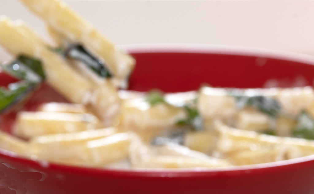 Blurred pasta is ready