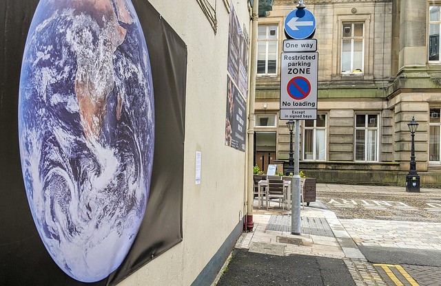 Earth photo on a wall in Preston