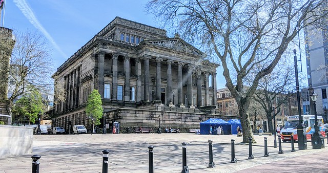 Centre of Preston with the Harris Museum