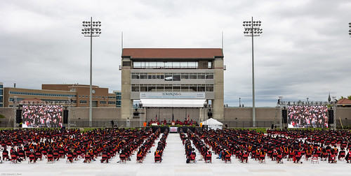 Cornell 2021 Commencement, wide view of Schoellkopf