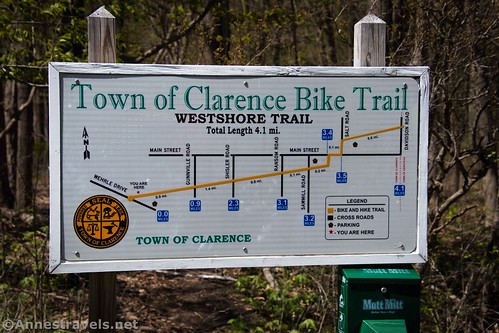 West Shore Trail map through Clarence, New York