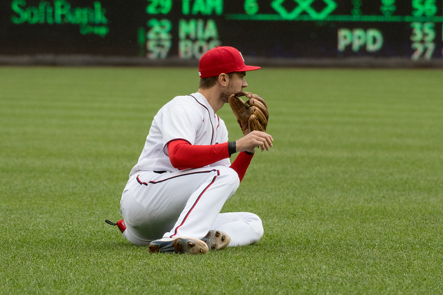Trea Turner on Ground After Going For Ball from Nationals vs. Brewers at Nationals Park, May 30th, 2021 (All-Pro Reels Photography)