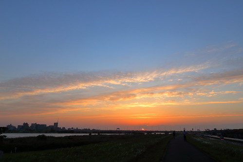 edoriver edogawa river edo ichikawa chiba japan sunset sky clouds weather landscape sundown asia