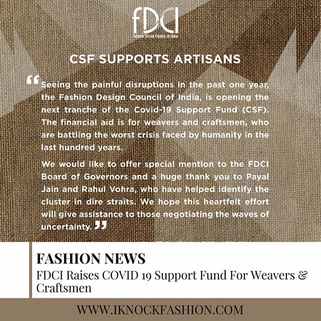 FDCI Raises COVID 19 Support Fund For Weavers & Craftsmen