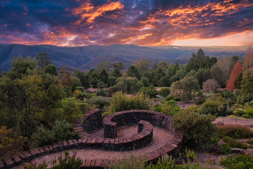 Spiral pathway during sunset by craigrdaffin, Sunset at Mount Tomah Botanic Gardens in Blue Mountainssunset mount tomah blue mountains botanic gar