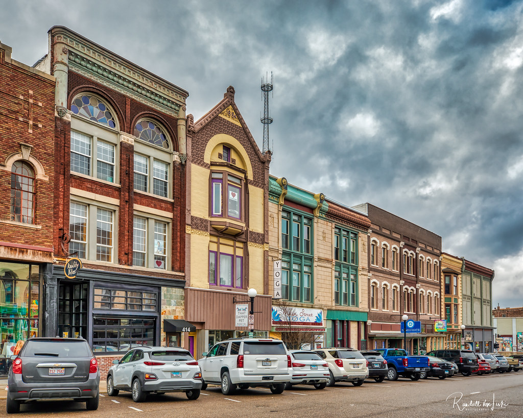 Late 19th Century Buildings On N. Main St., Bloomington, Illinois
