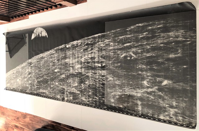 LO I_v_bw_o_n (ca. 1966-67, Boeing Lunar Orbiter manufacturing plant wall displayed panorama, oblique)**