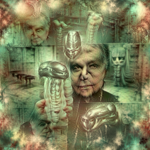 'H R Giger' CLIP Pseudo Slime Mold Text-to-Image