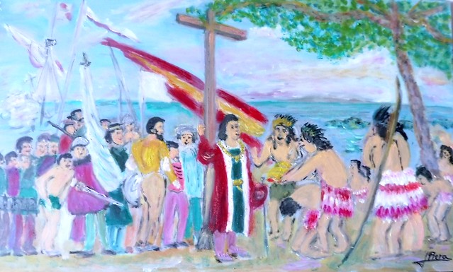 Cristobal Colón ,en las Indias ,El Desembarque.